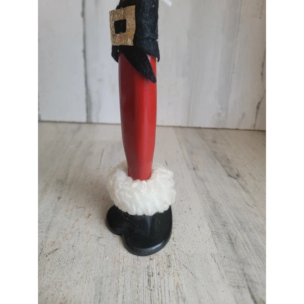 Unique rustic tall Santa Claus wooden Xmas doll vintage home decor figure